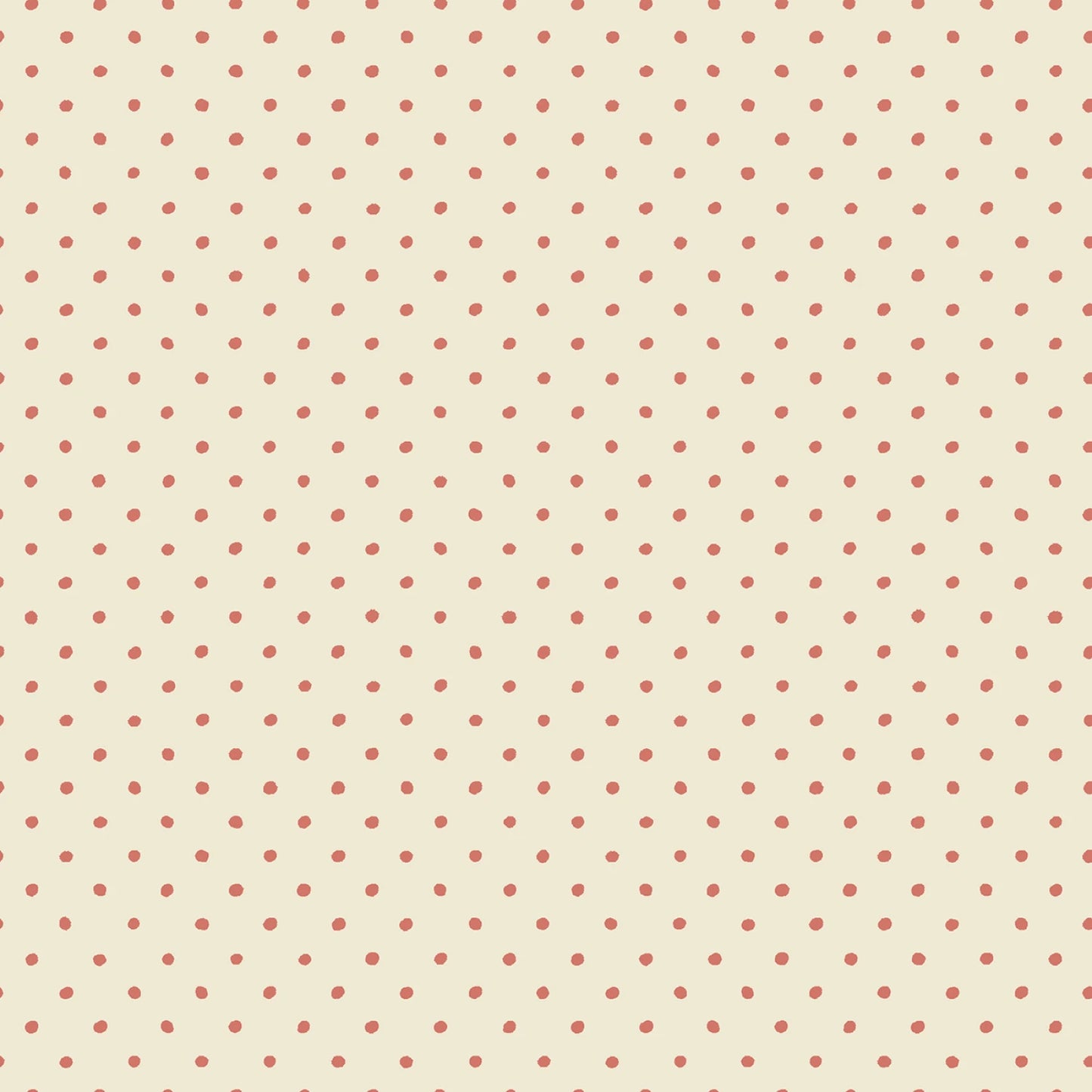 Cottage Flowers - Cream/Red Dot
